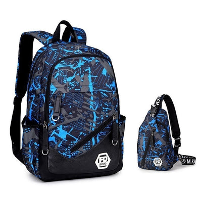 New Blue camouflage backpack