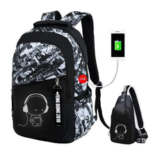 Load image into Gallery viewer, Boys black Luminous backpack